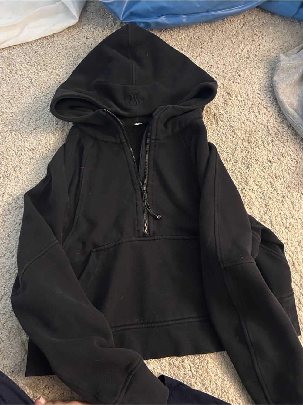 lululemon athletica Black Women's Scuba Cropped Half-Zip Hoodie